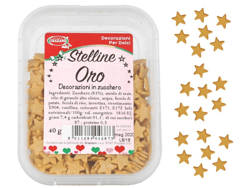 Stelline colore oro di zucchero
