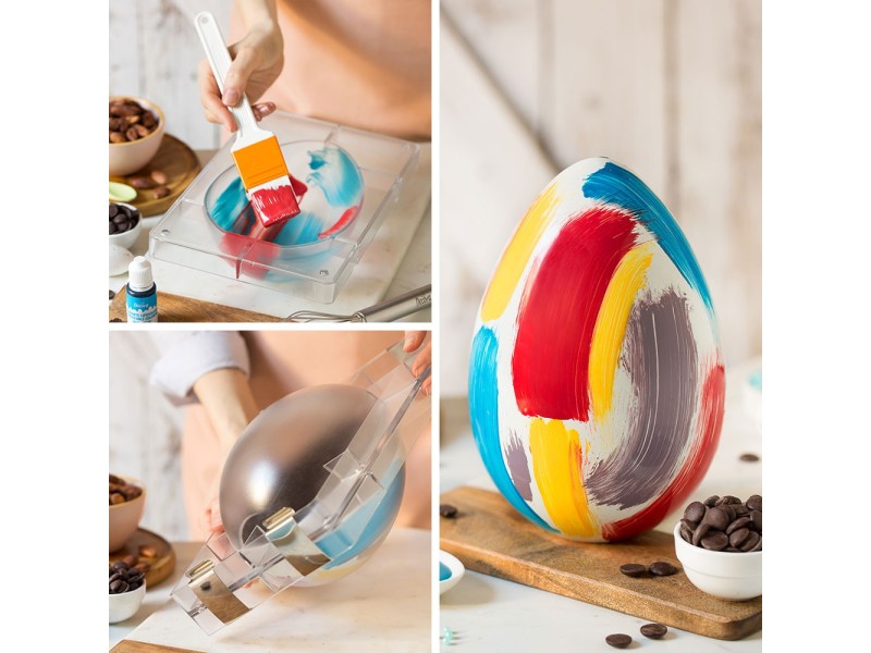 Kit Stampi per Uova di Cioccolato Flat - 250g