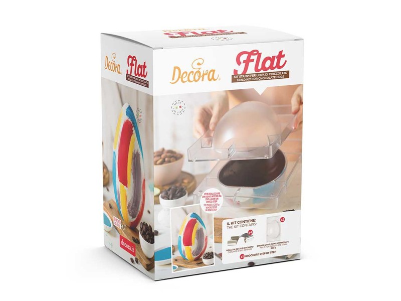 Kit Stampi per Uova di Cioccolato Flat - 250g