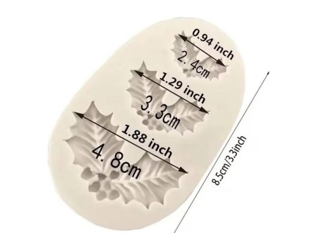 Stampo foglie di Agrifoglio Natalizio in silicone